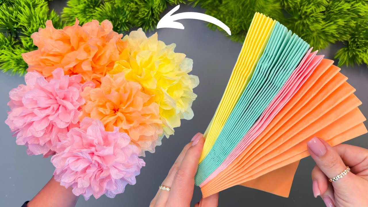Easy DIY Napkin Flower Ideas | Tissue Paper Craft for Beginners 🌸