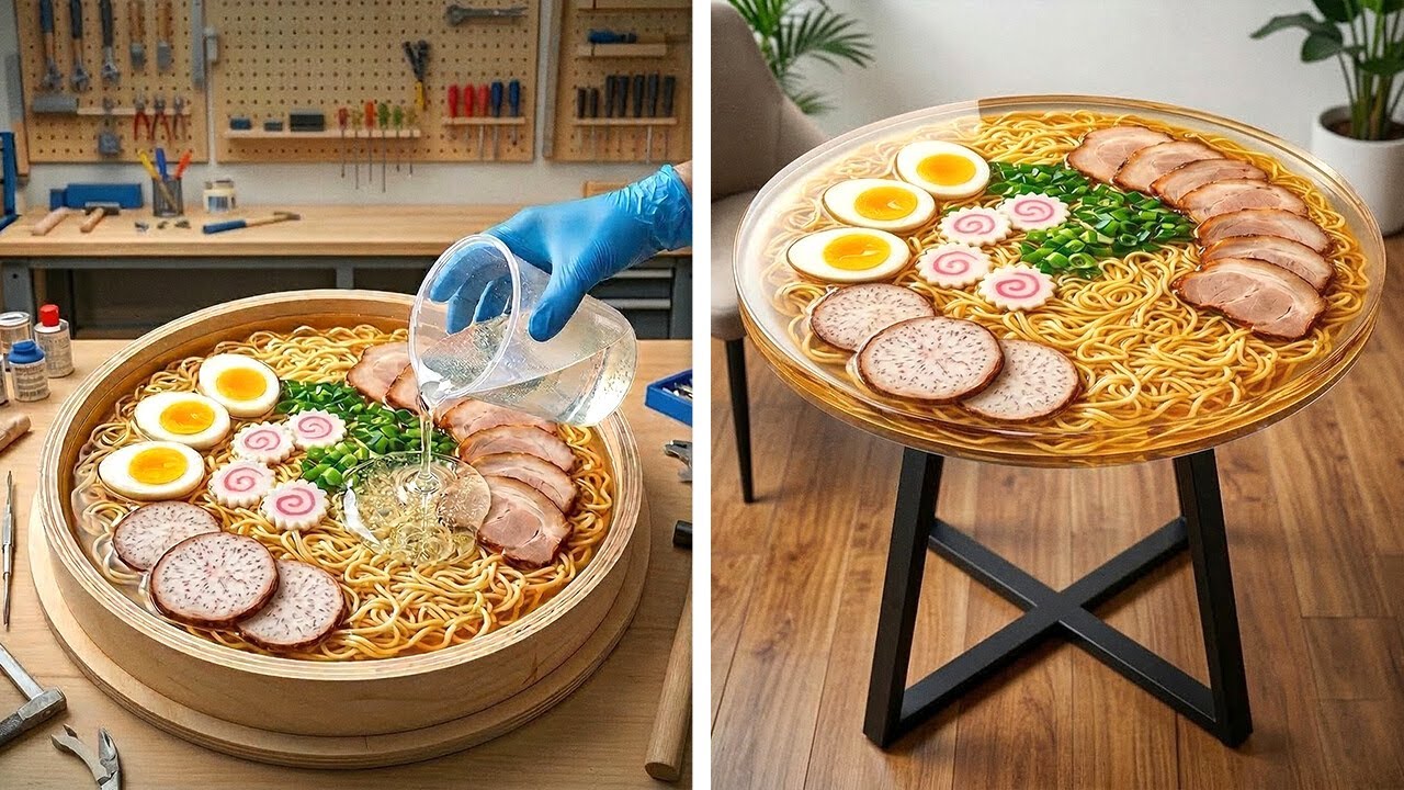 Epoxy Resin Table That Looks Like Real Food! 🍕