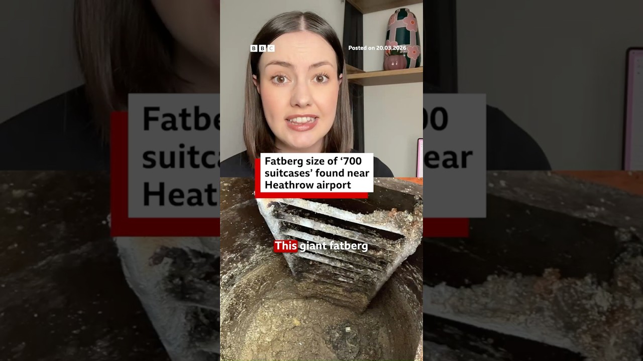 Fatberg size of ‘700 suitcases’ found near Heathrow airport. #Fatberg #Heathrow #BBCNews