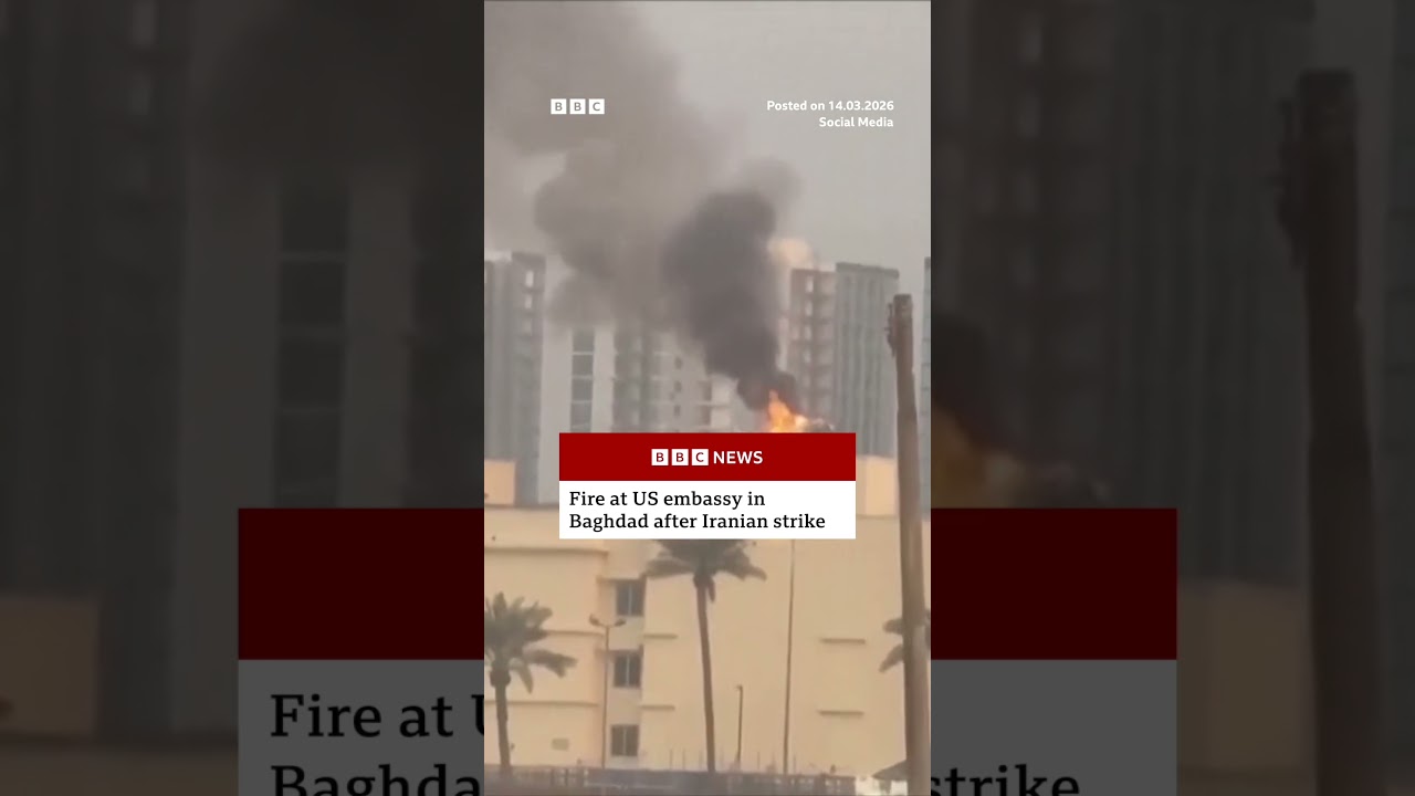 Fire at US embassy in Baghdad after Iranian strike. #BBCNews