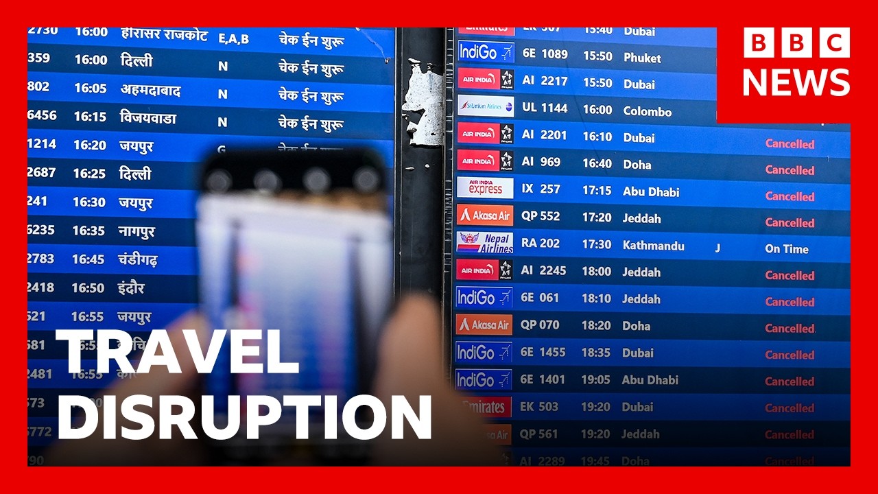 Flights cancelled as new travel warnings issued after US-Israeli strikes on Iran | BBC News