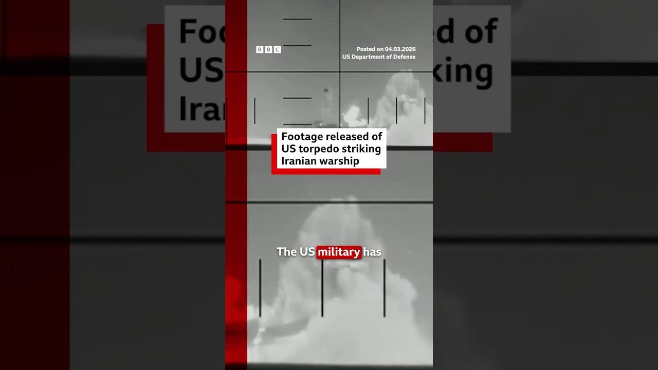 Footage released of US torpedo striking Iranian warship. #Iran #US #Warship #BBCNews