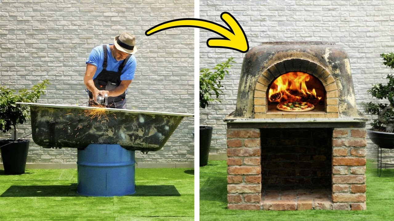 Genius Backyard Pizza Oven Made from a Bathtub 🔥