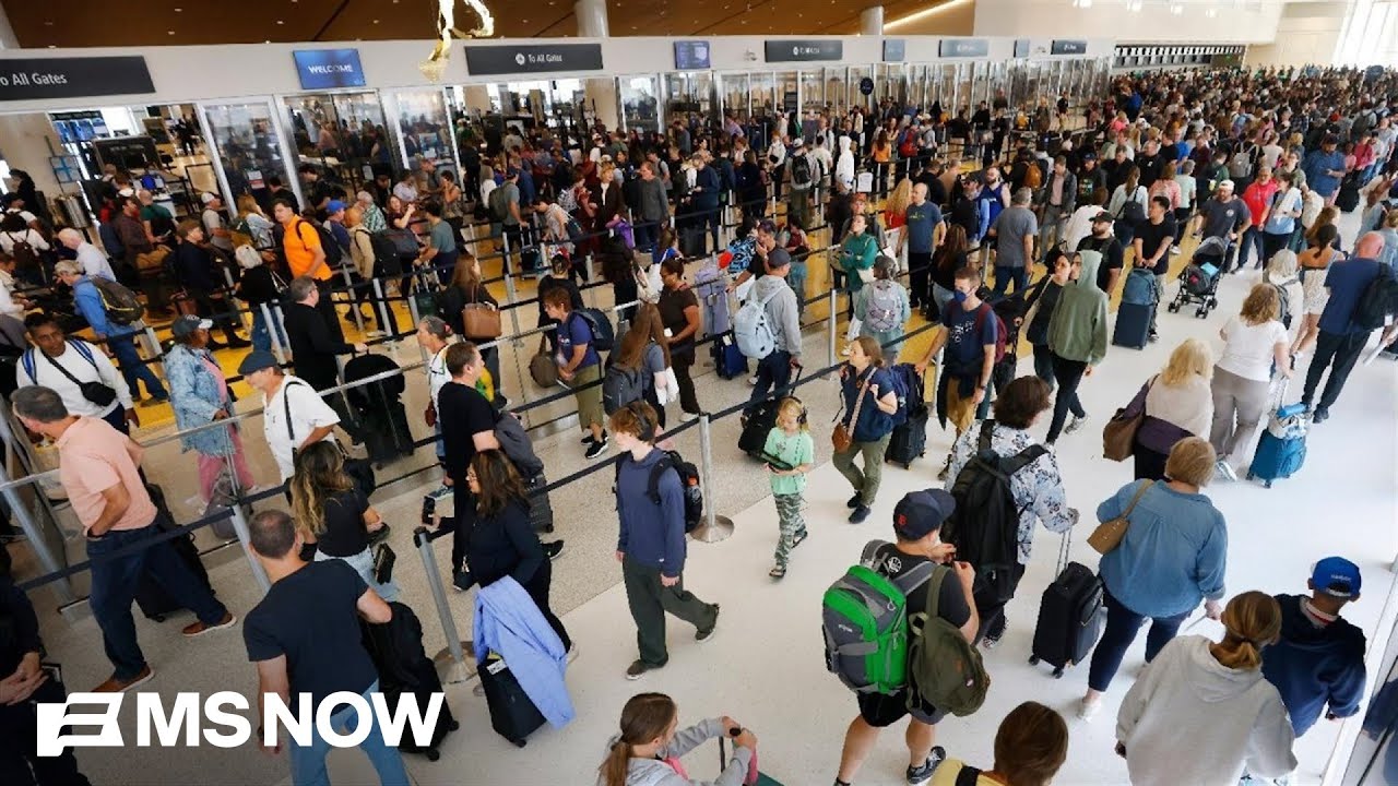 Hours-long airport waits as TSA call-outs surge due to DHS shutdown