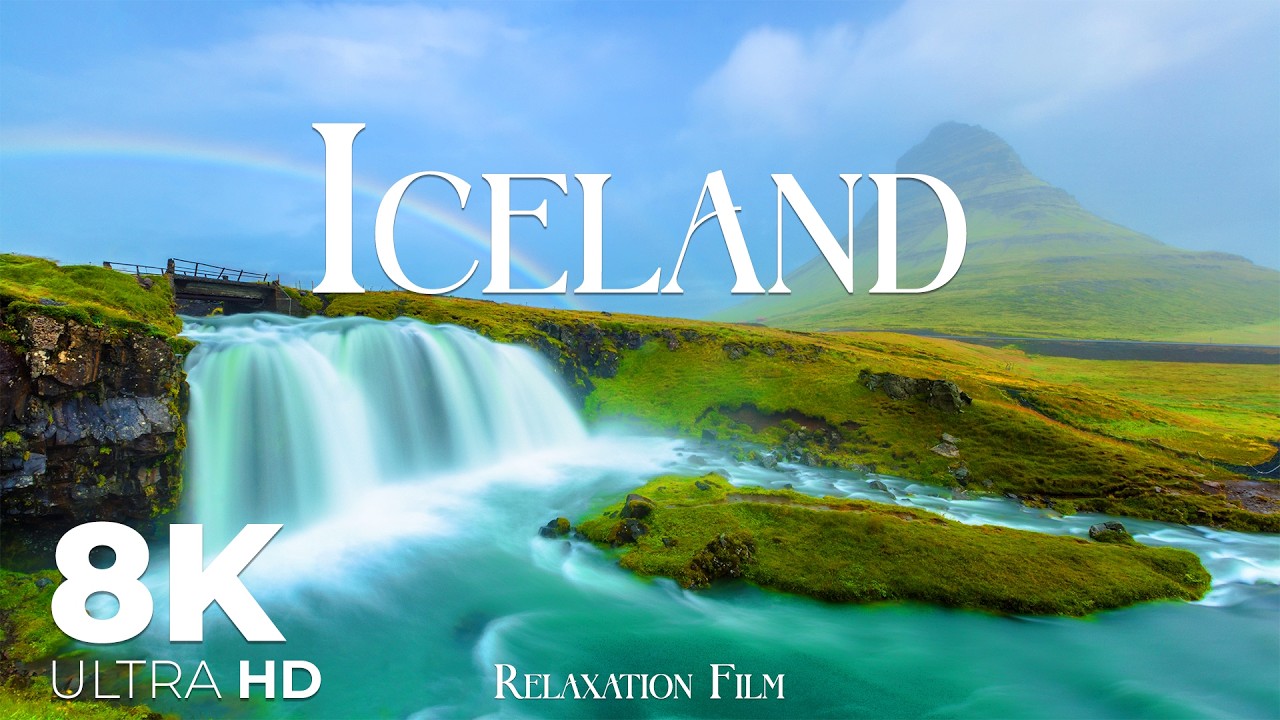 Iceland 8K • Serene Nature Relaxation Film with Peaceful Meditation Music
