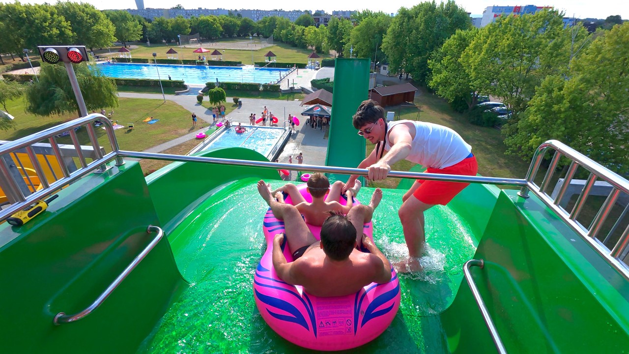 Inga Water Slide at Termálfürdő Tiszaújváros 🇭🇺