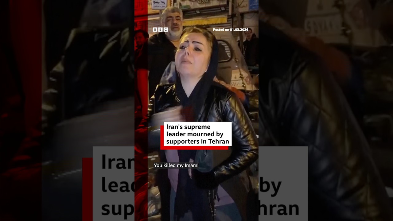 Iran’s supreme leader mourned by supporters in Tehran. #Iran #Tehran #Khamenei #BBCNews