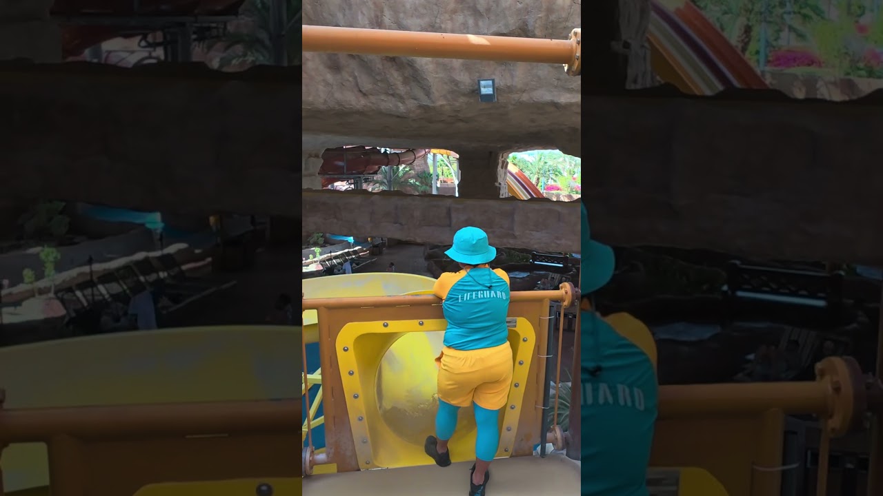 Lenny’s Lagoon Yellow Slide at Desert Falls Water & Adventure Park 🇶🇦