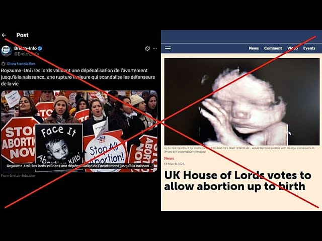 Misleading headlines claim UK legalised abortion until birth