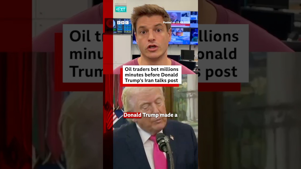 Oil traders bet millions minutes before Donald Trump’s Iran talks post. #DonaldTrump #BBCNews