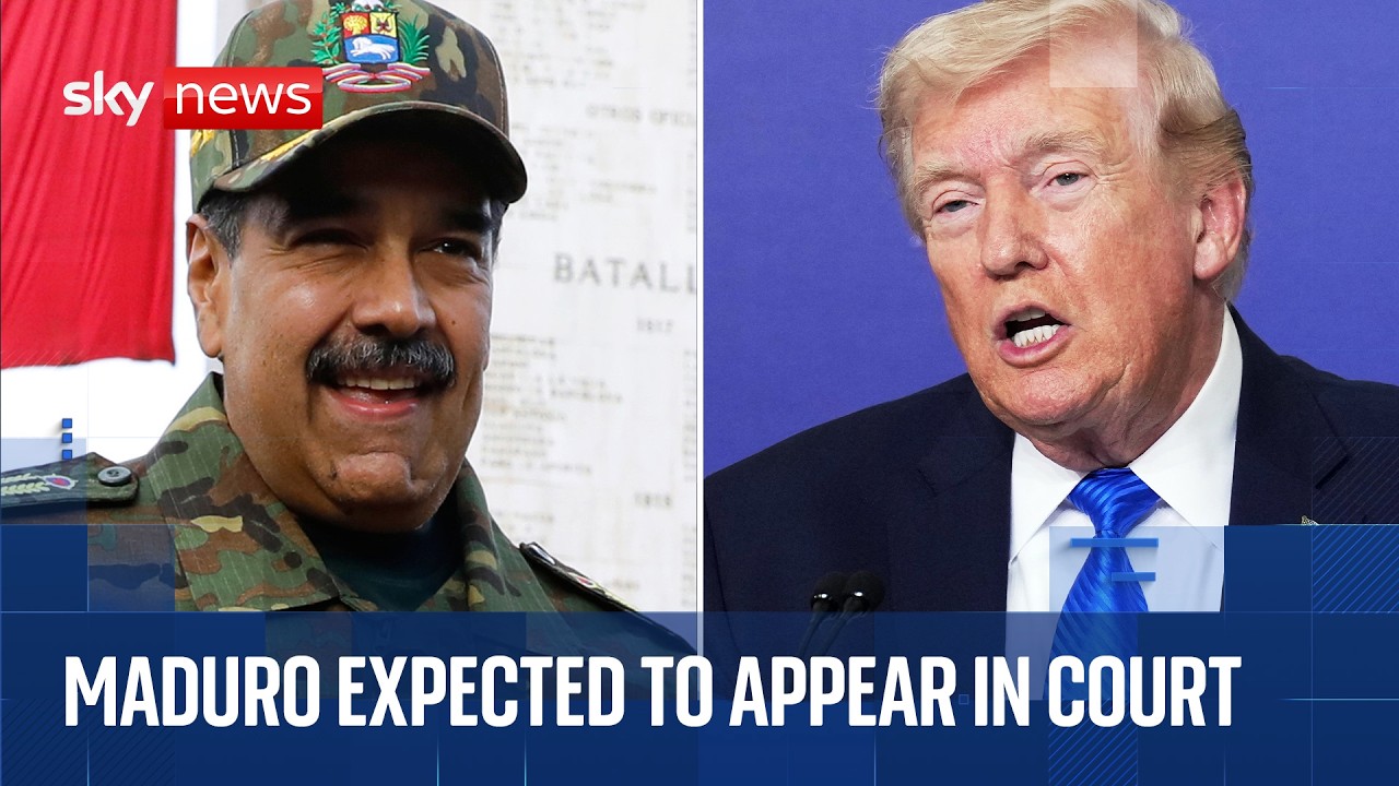 Protests outside New York court as Nicolas Maduro expected to appear for pre-trial hearing