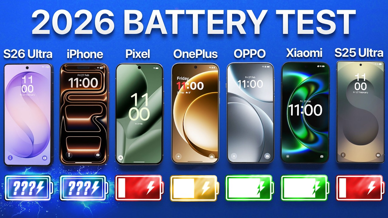 Samsung S26 Ultra vs iPhone / Google / OnePlus / Oppo / Xiaomi Battery Test