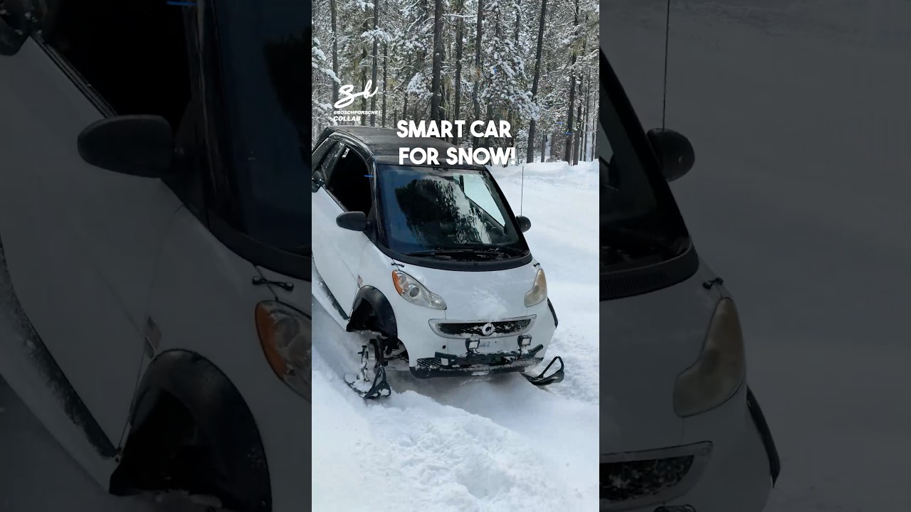 Smart Car On Snow Tracks! 😱