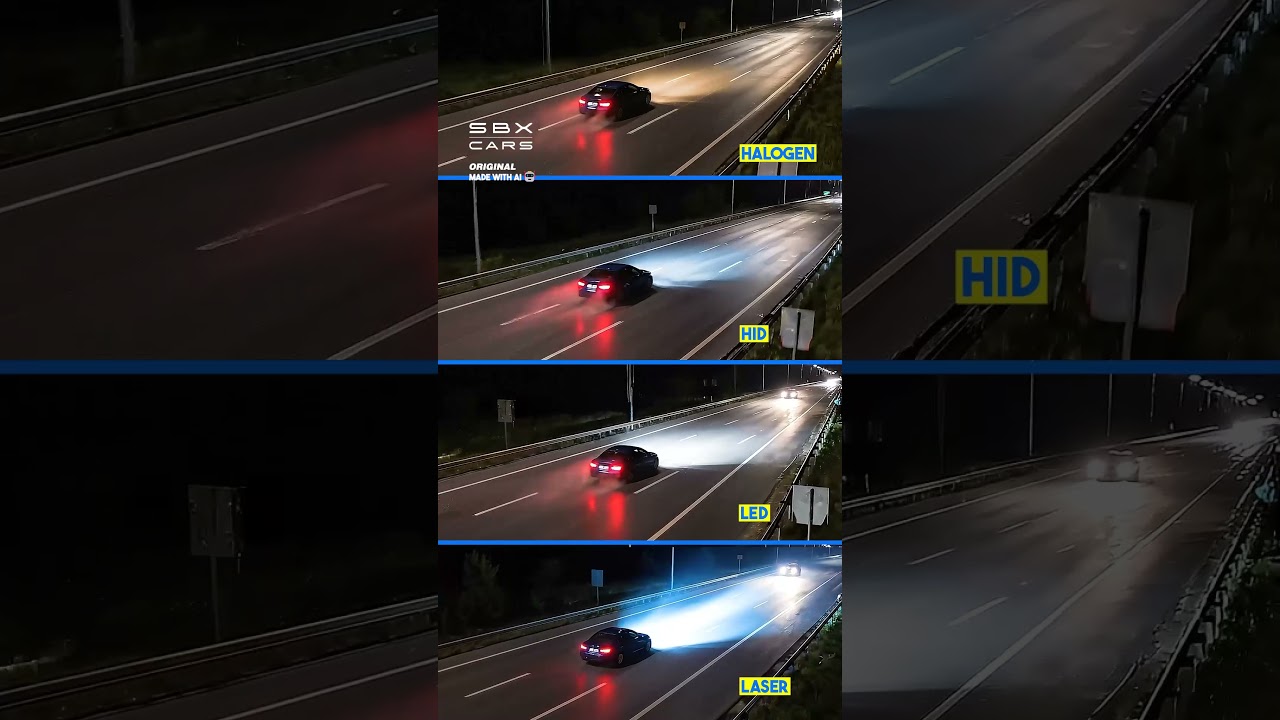 This is how different headlights perform…💡#lights #led #cars