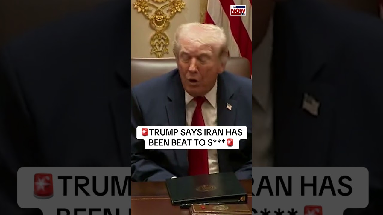 Trump says Iran has been beat to s***