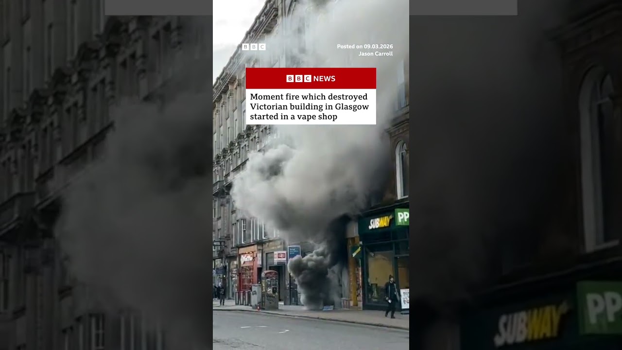 Vape shop fire cause of Glasgow Victorian building collapse. #Glasgow #Fire #BBCNews