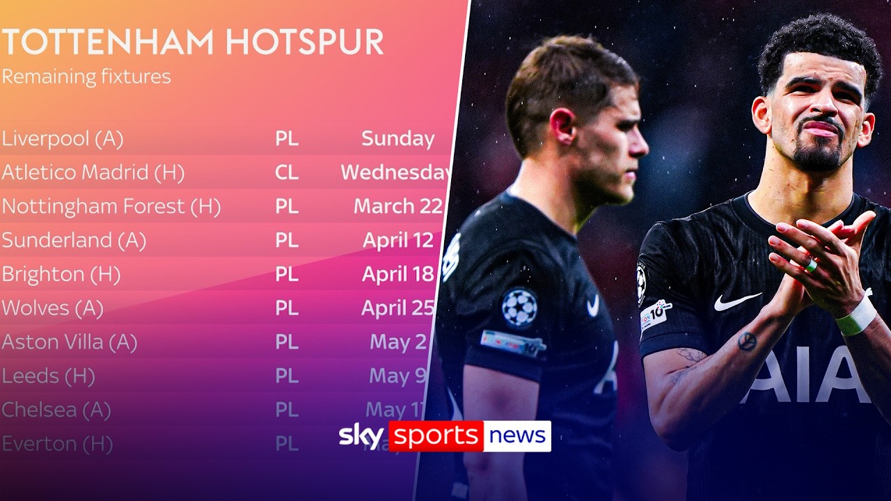 Where can Spurs pick up points from their remaining Premier League fixtures?