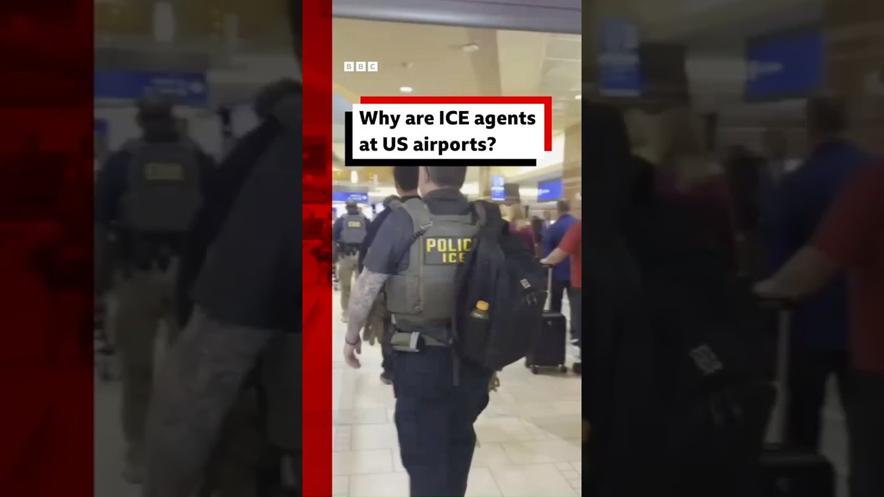 Why are ICE agents at US airports? #US #ICE #BBCNews