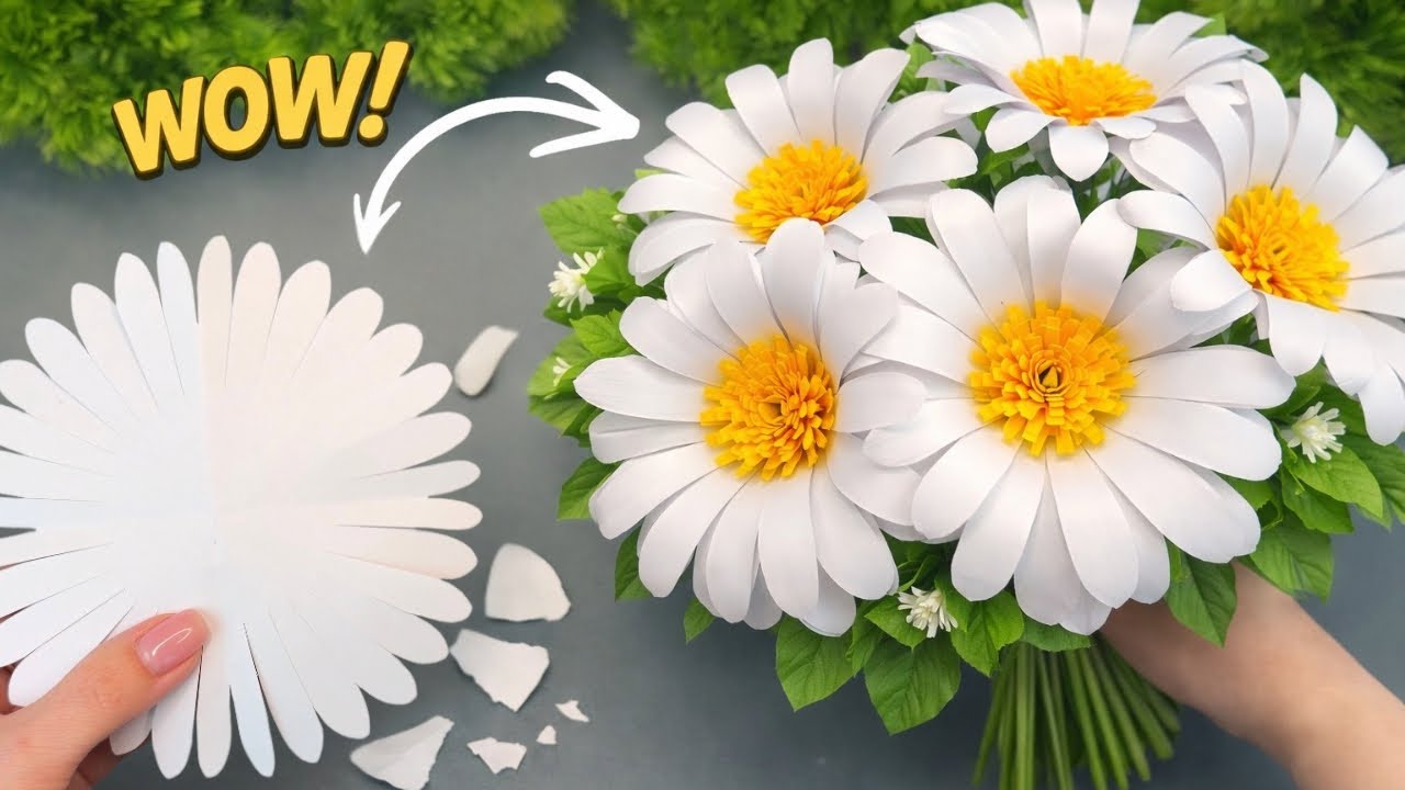 WOW! Beautiful Paper Daisy Flowers – So Easy to Make!
