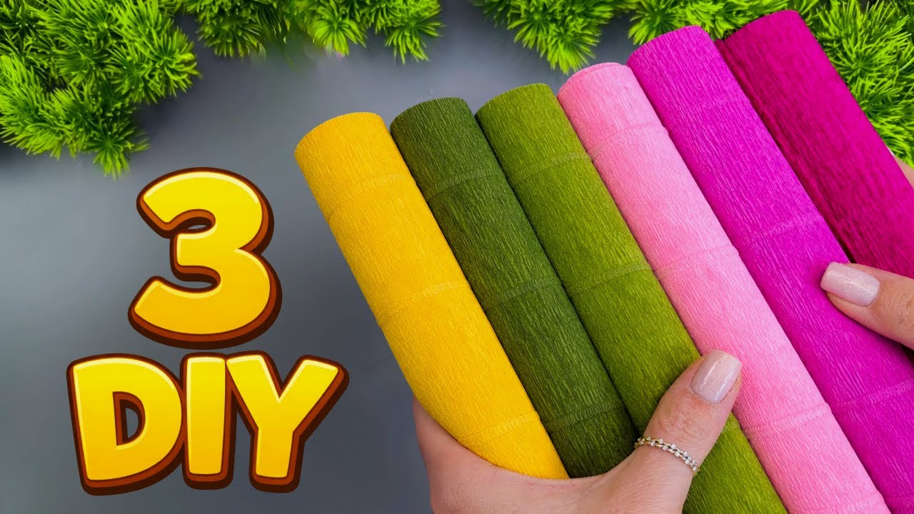 3 DIY Crepe Paper Flowers 💐 Easy Decoration Ideas That Look Real!