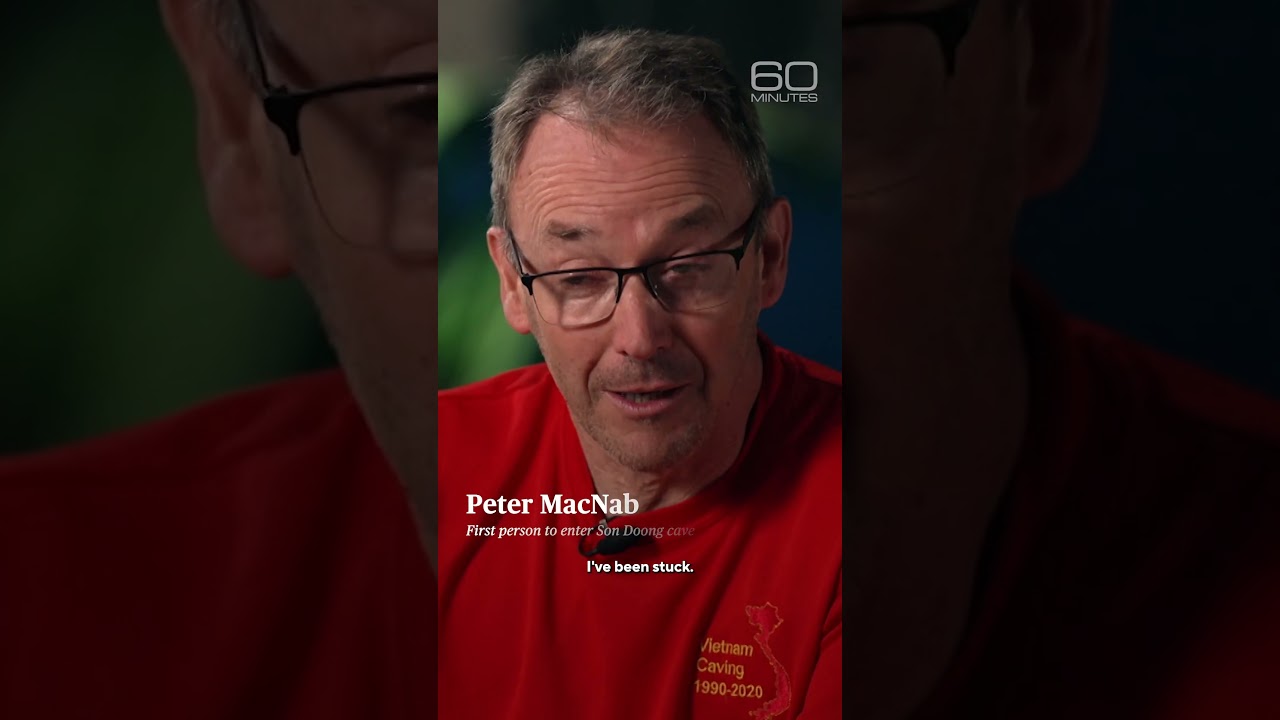 A caver stuck headfirst inside “a squeeze” #shorts