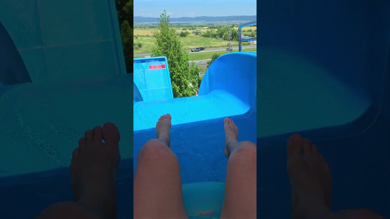 Blue Tsunami Water Slide at Aquapark Nessebar 🇧🇬