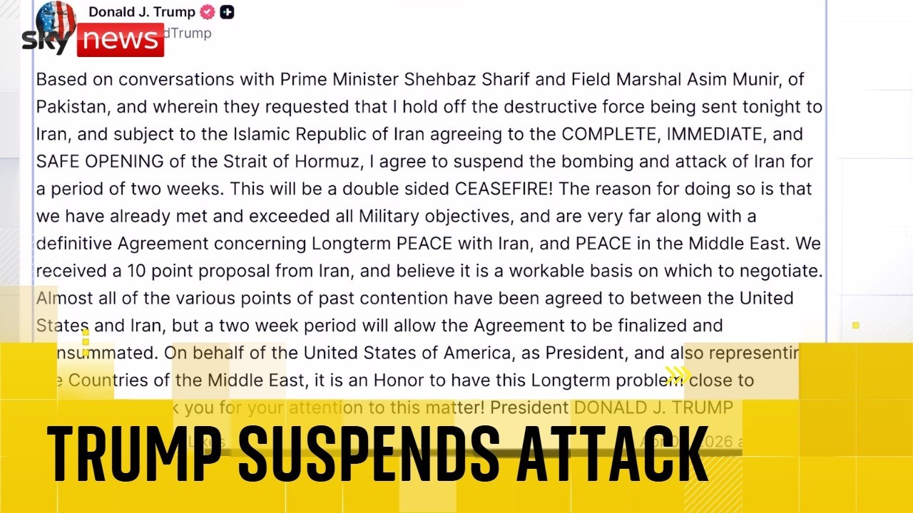 BREAKING: Trump agrees to suspend bombing Iran for two weeks