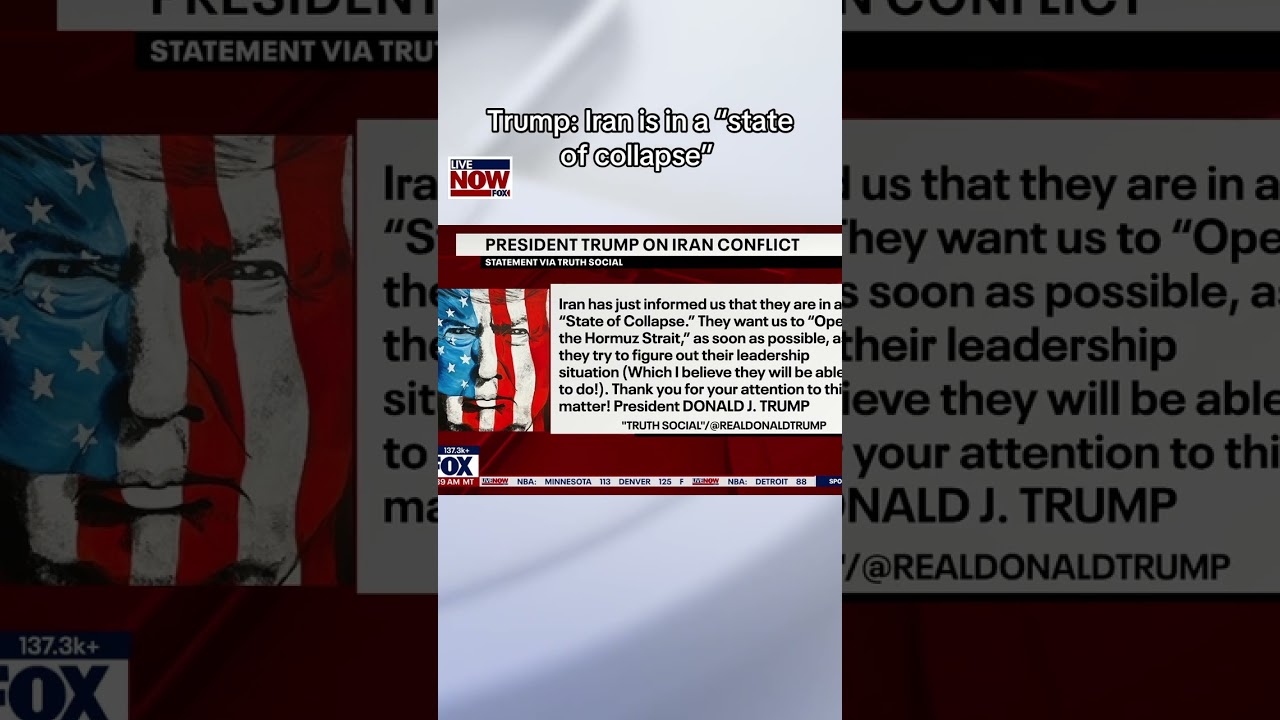 Breaking: Trump says Iran is ‘in a state of collapse’