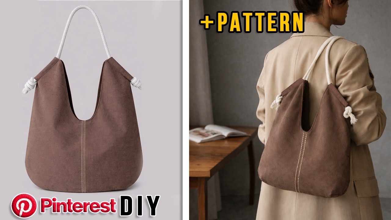 DIY Bucket Rope Handle Tote Bag Sewing Project & Tutorial 🥰 Beginner Friendly Idea