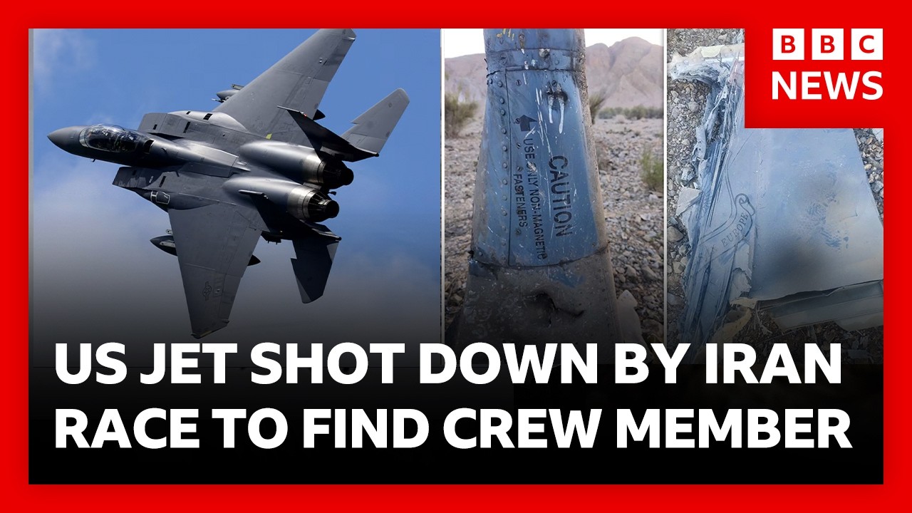 Iranian and US forces race to find missing American airman after fighter jet shot down | BBC News