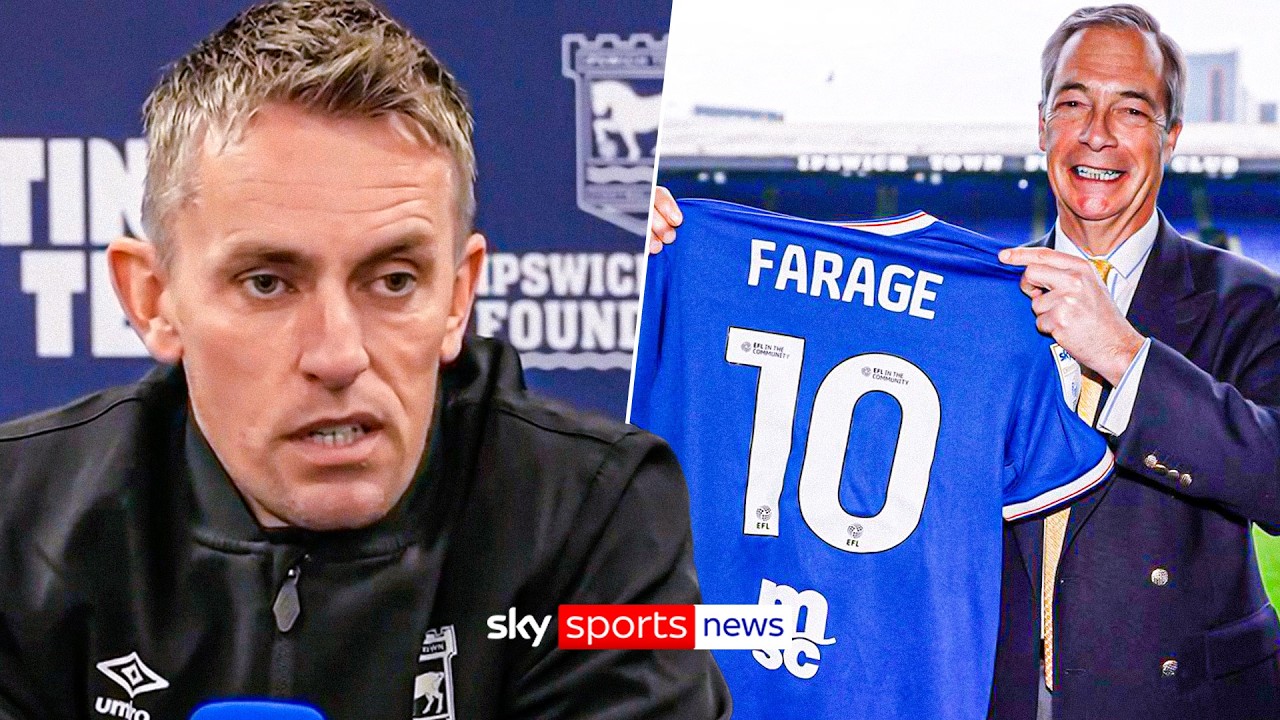 Kieran McKenna addresses controversy of Nigel Farage visiting Ipswich Town