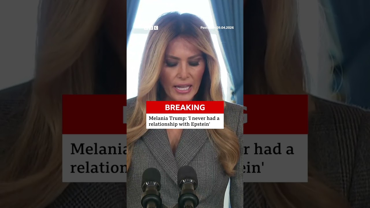 Melania Trump says rumours linking her to Jeffrey Epstein “need to stop”. #BBCNews