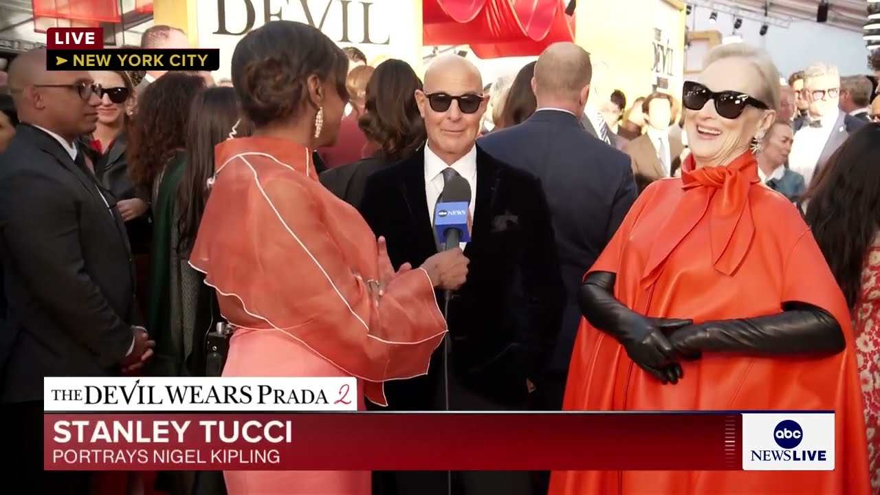 Meryl Streep and Stanley Tucci at the “Devil Wears Prada 2” red carpet premiere