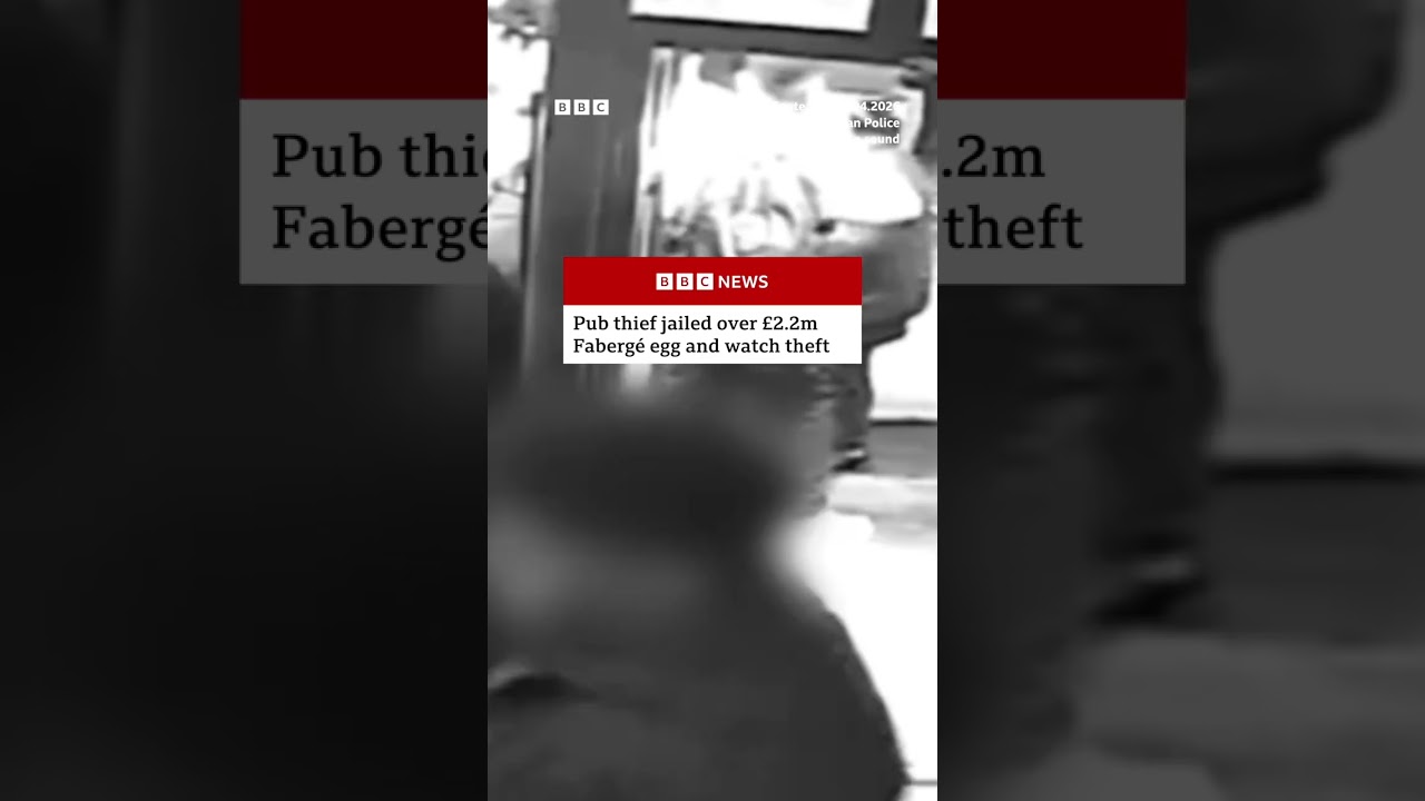 Moment man steals bag containing £2.2m Fabergé egg. #FabergeEgg #Crime #BBCNews