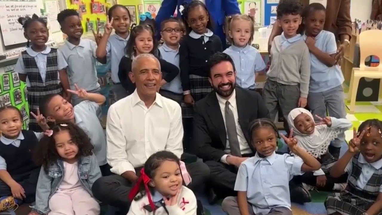 Obama and Mayor Mamdani lead preschool singalong | FOX 5 News