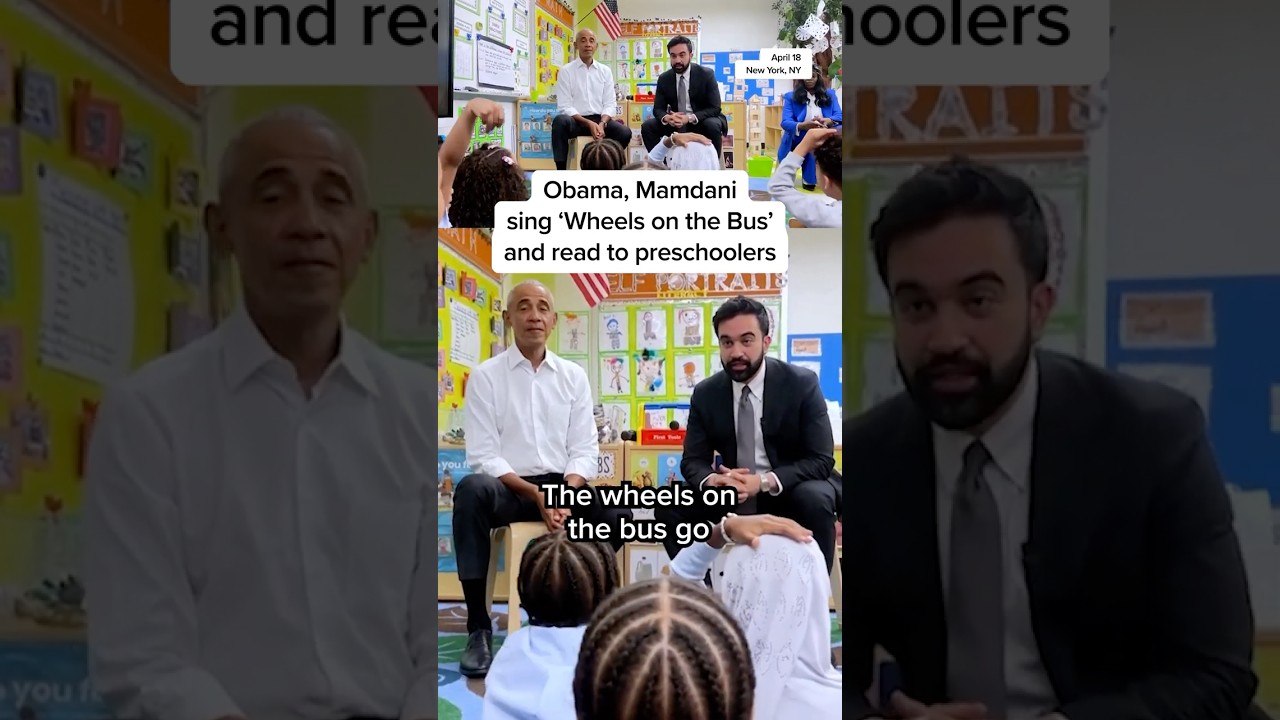 Obama, Mamdani sing ‘Wheels on the bus’ and read to preschoolers
