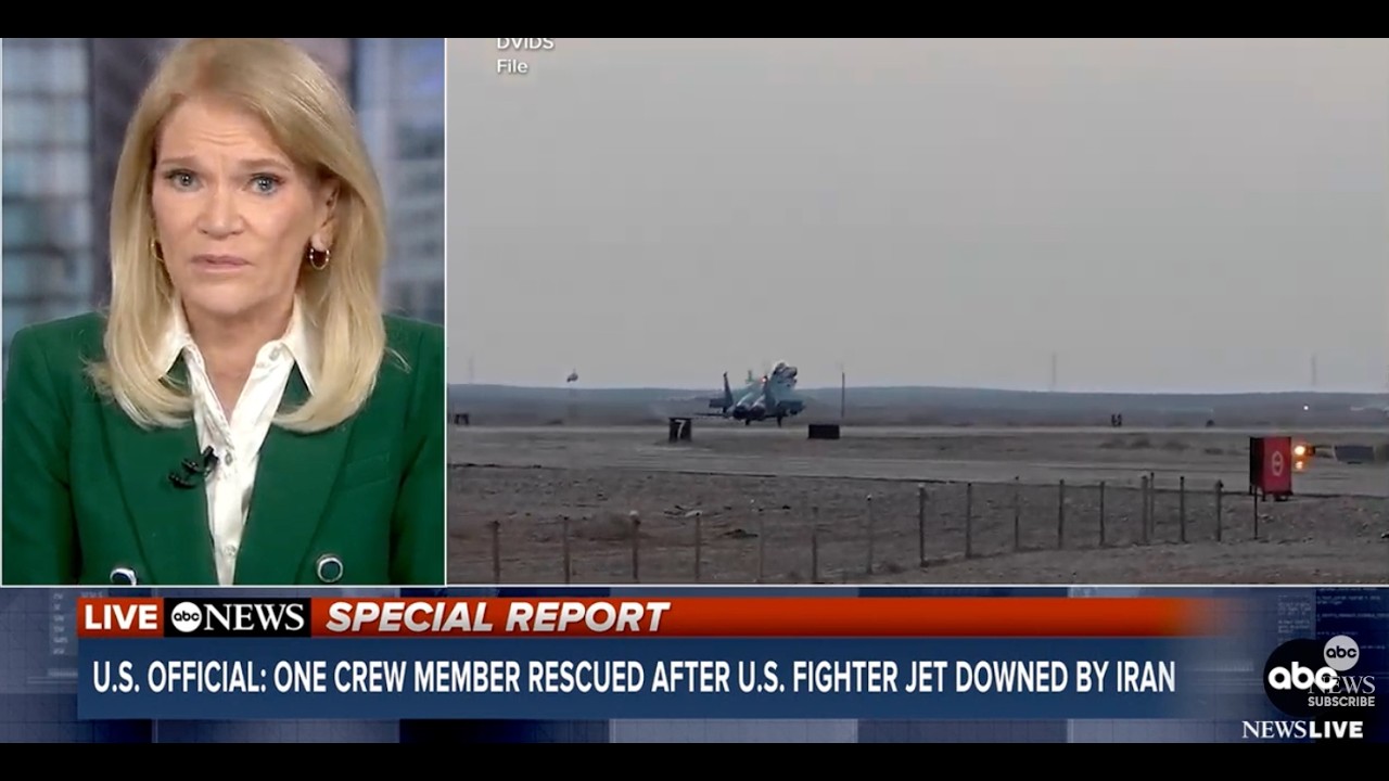 One crew member aboard the downed fighter jet over Iran has been rescued, according to official