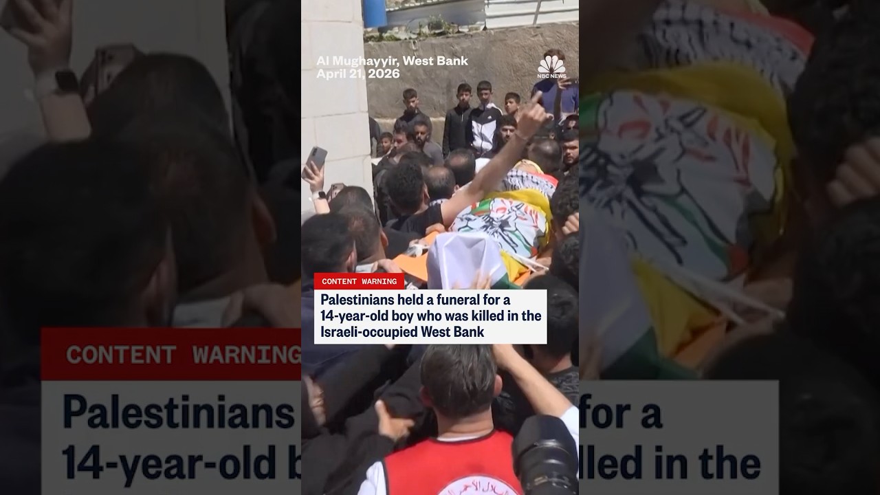 Palestinians held a funeral for a 14-year-old boy who was killed in the Israeli-occupied West Bank