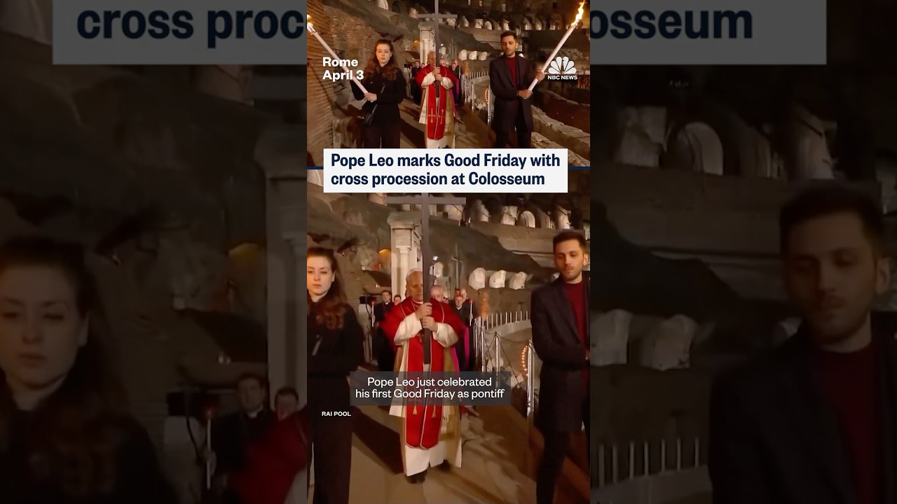 Pope Leo marks Good Friday with cross procession at Colosseum