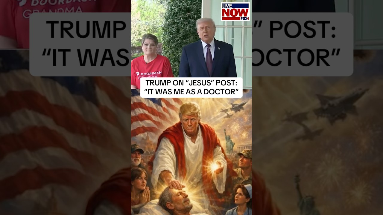 President Trump was asked about an image he posted to Truth Social appearing to depict him as Jesus.