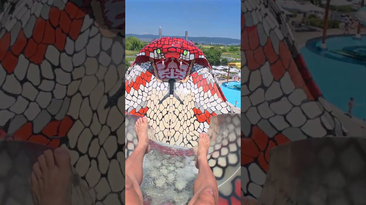 Scary Cobra Water Slide at Aquapark Nessebar 🇧🇬