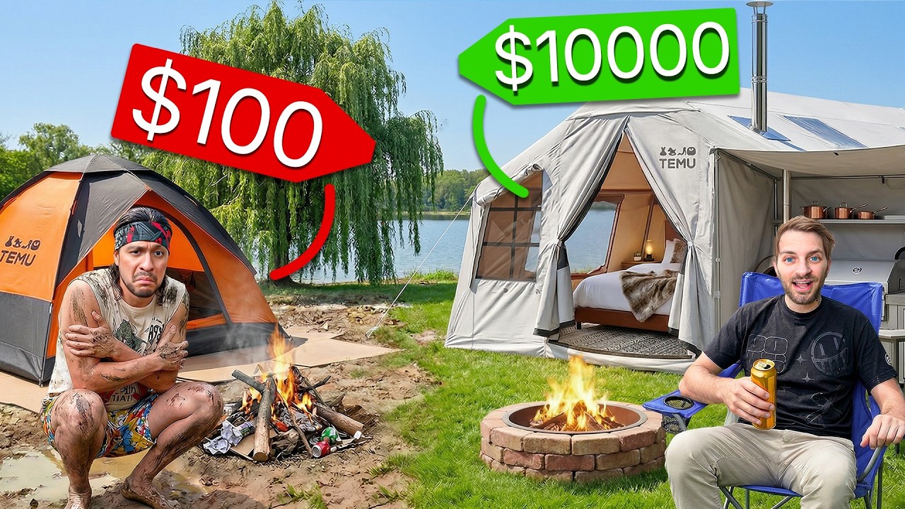 The Boys $100 VS $10,000 TEMU Camping Challenge