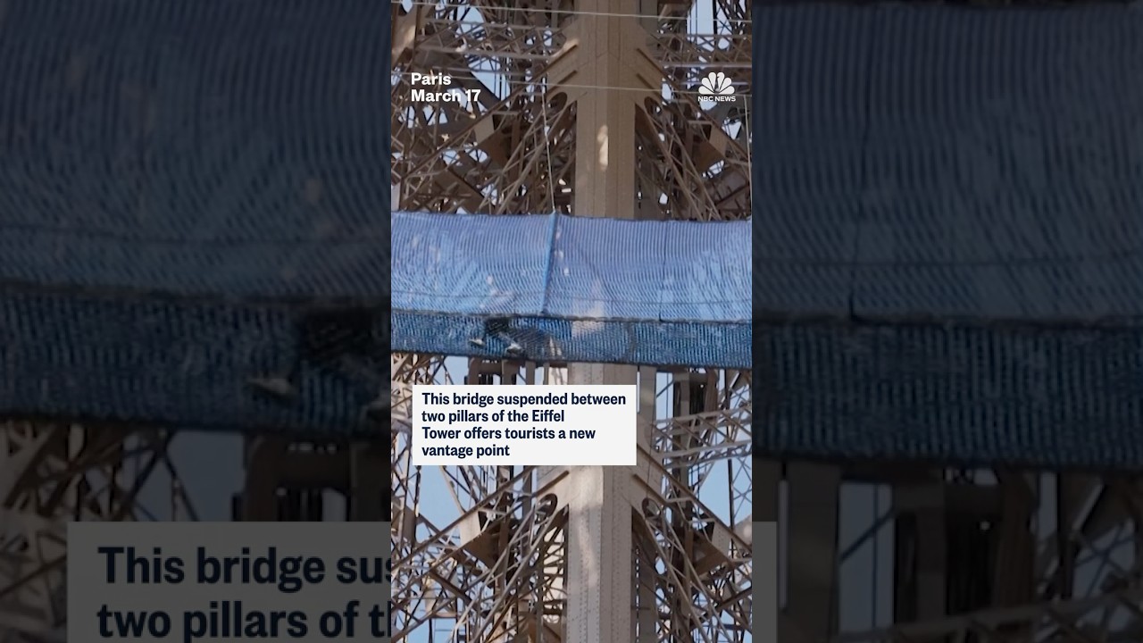 This bridge suspended between two pillars of the Eiffel Tower offer tourists a new vantage point