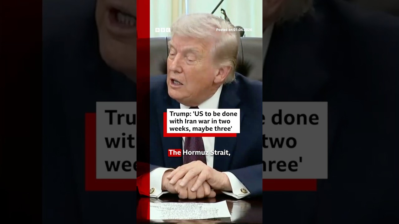 “US to be done with Iran war in two weeks, maybe three”, President Trump says. #Iran #BBCNews