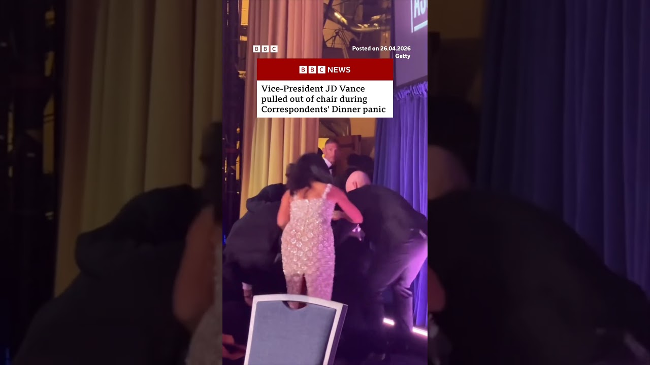 Vice-President JD Vance rushed away after Correspondents’ Dinner gunshots #JDVance #BBCNews