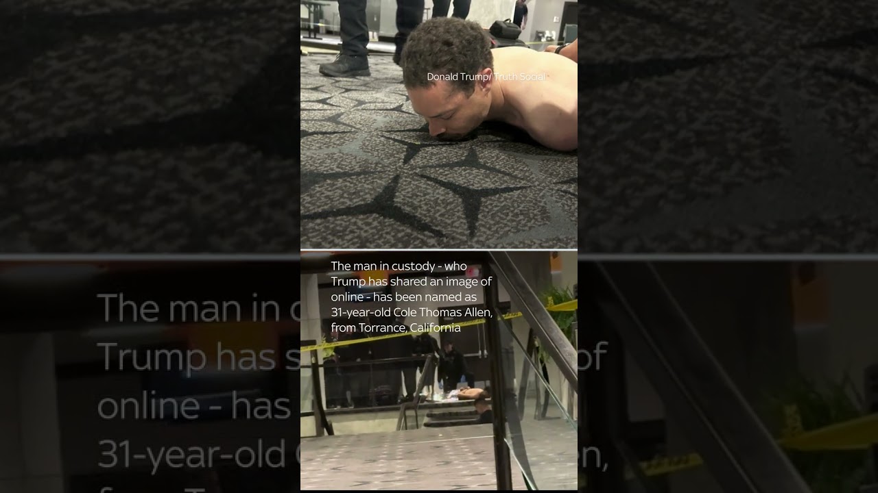 WATCH: the moment gunman runs past security before arrest