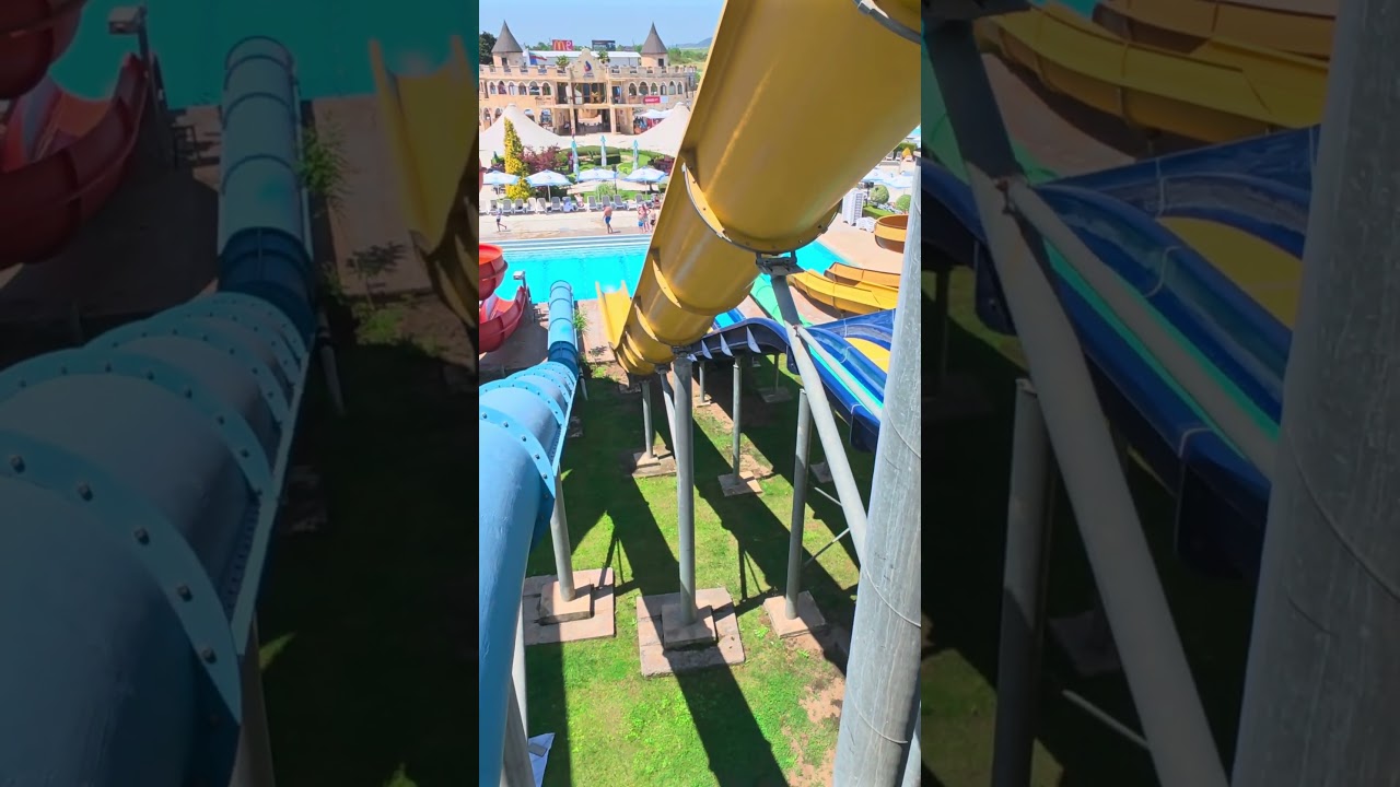 Waterfall Water Slide at Aquapark Nessebar 🇧🇬