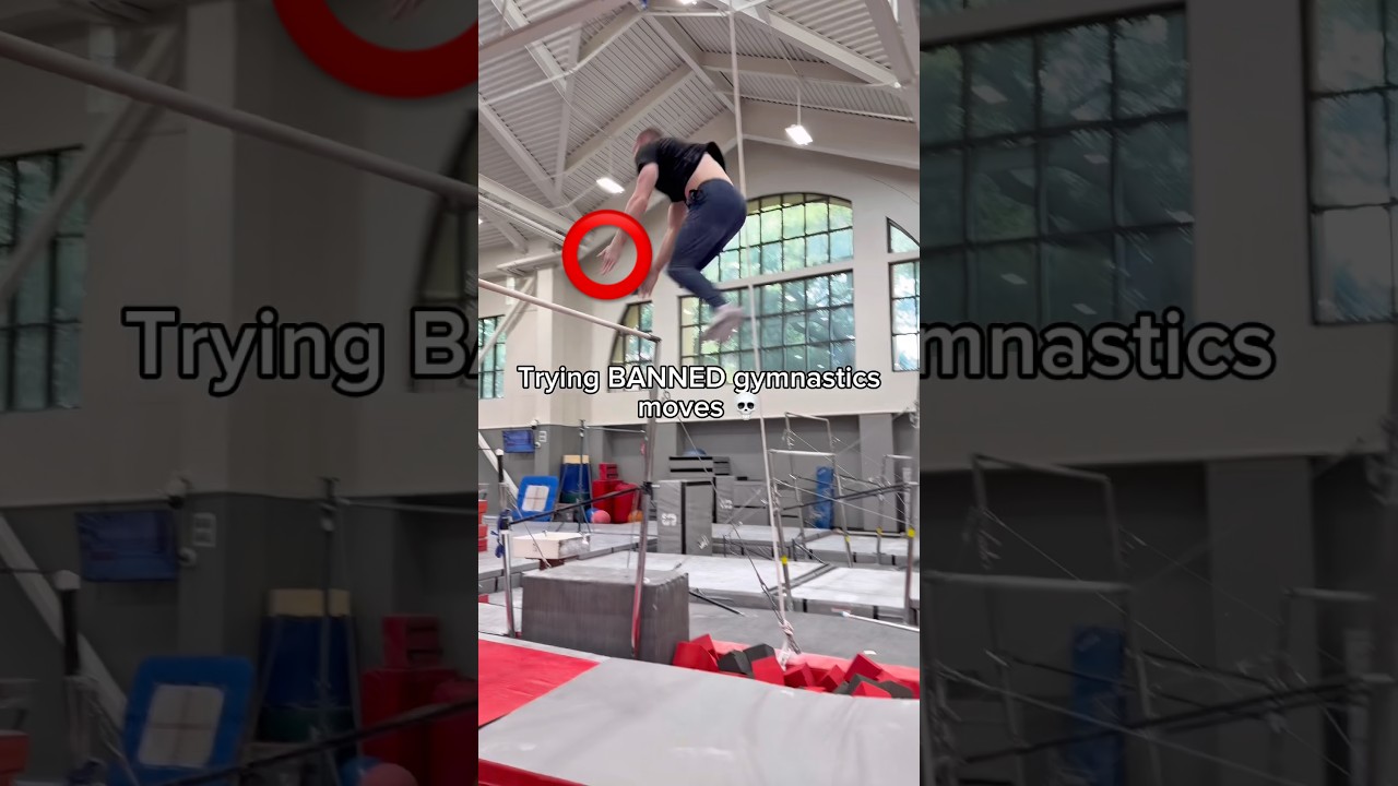 We tried BANNED gymnastics skills 😬 #gymnastics #gymnast #olympics #olympic #sports #sport #fail