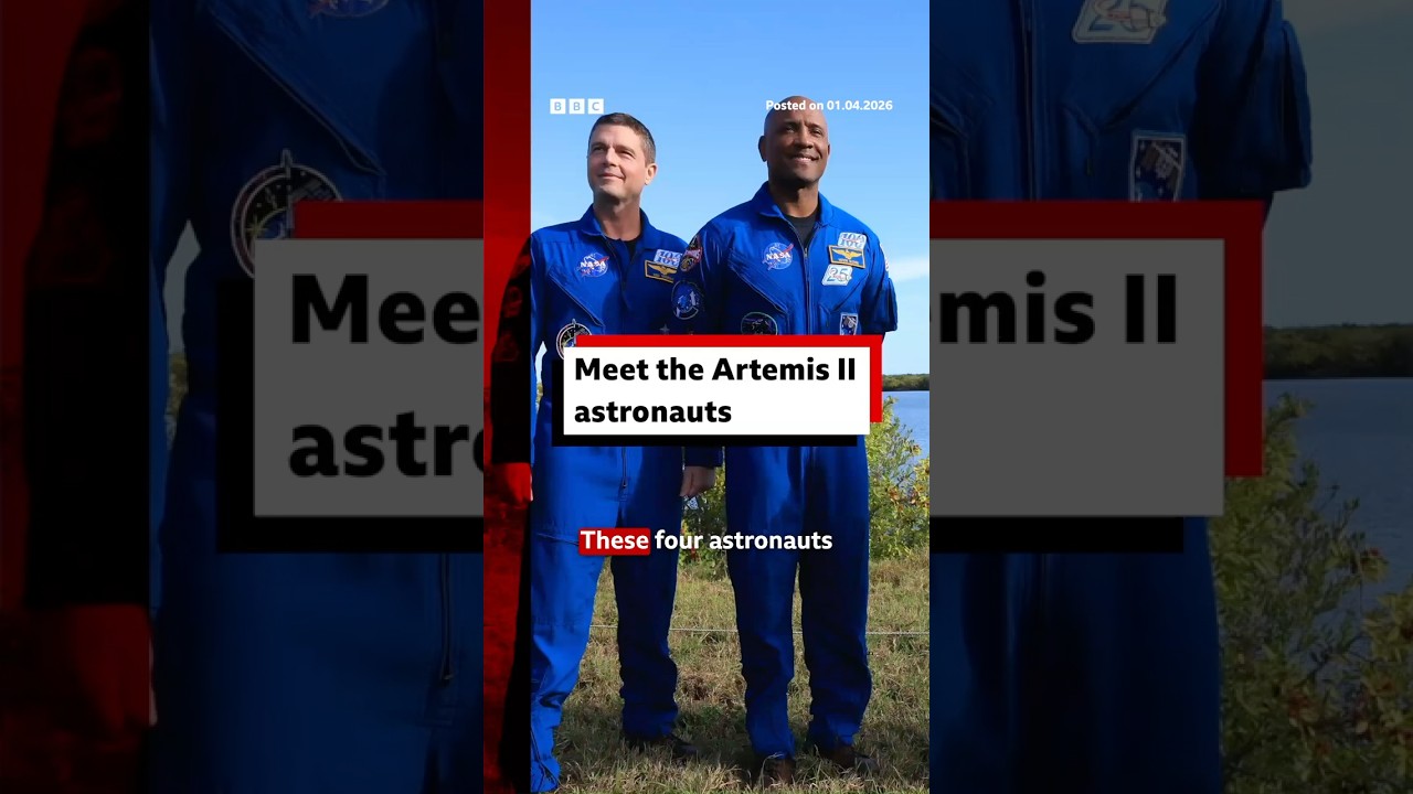 Who are the astronauts on the Artemis II mission? #Moon #BBCNews