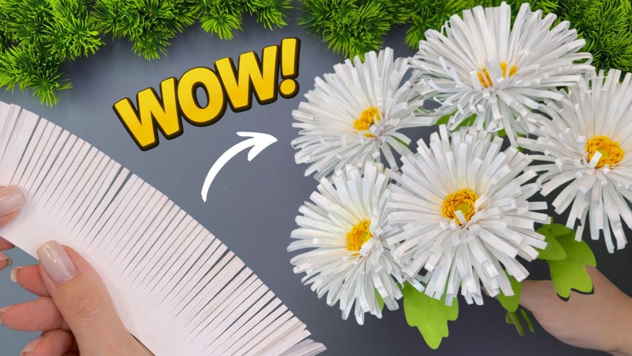 WOW! Beautiful Paper Daisy Flowers – So Easy to Make! Mother’s Day Gift